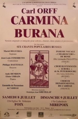 Affiche concert Carmina Burana