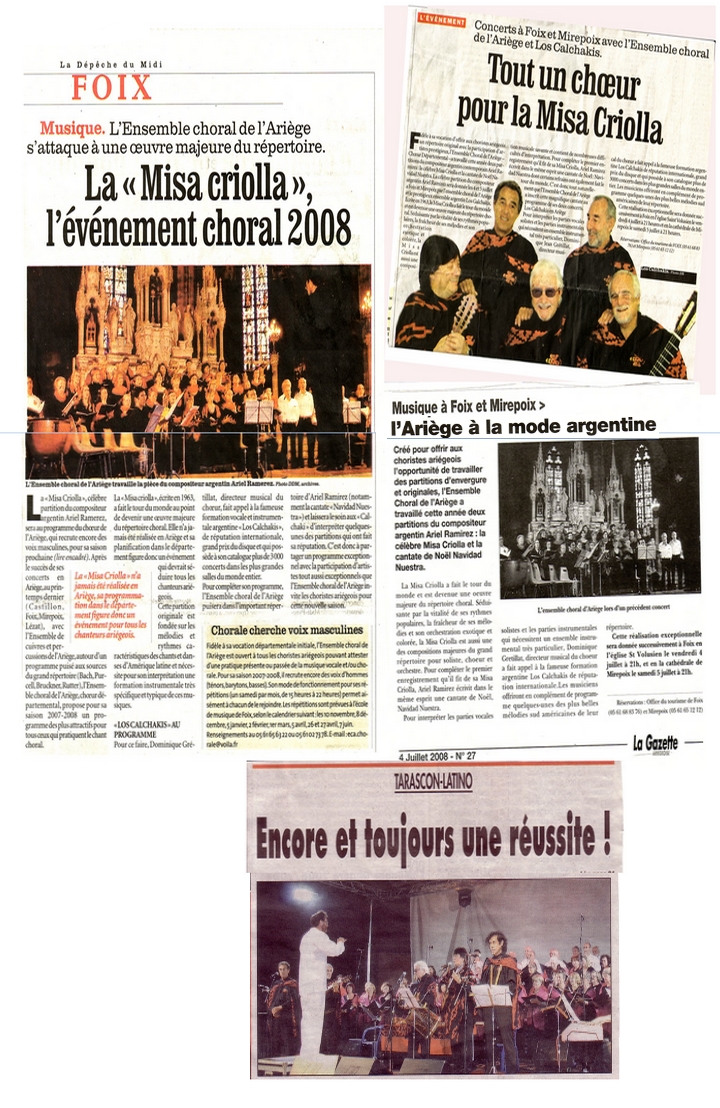 Concert Los Calchakis - article de la Dépêche